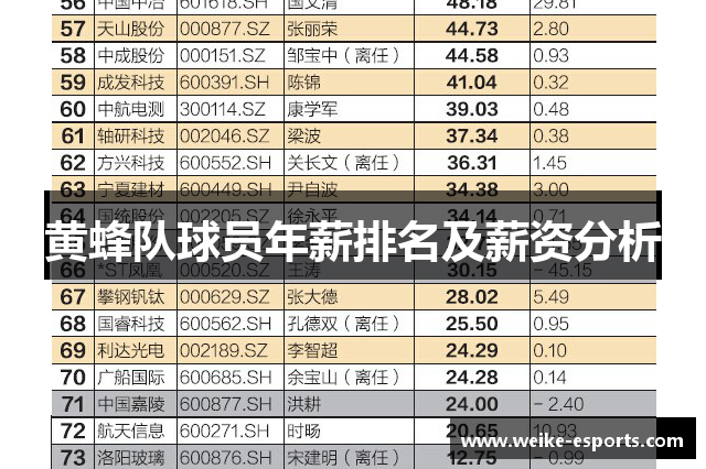 黄蜂队球员年薪排名及薪资分析